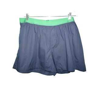 NWT Anthropologie Plus Navy Blue Green Elastic Waist Shorts 1X New With Tags